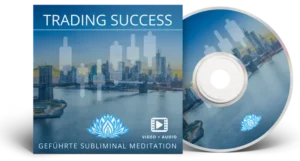 Trading Success geführte Subliminal Meditation CD-Box mit Skyline und Lotus-Symbol