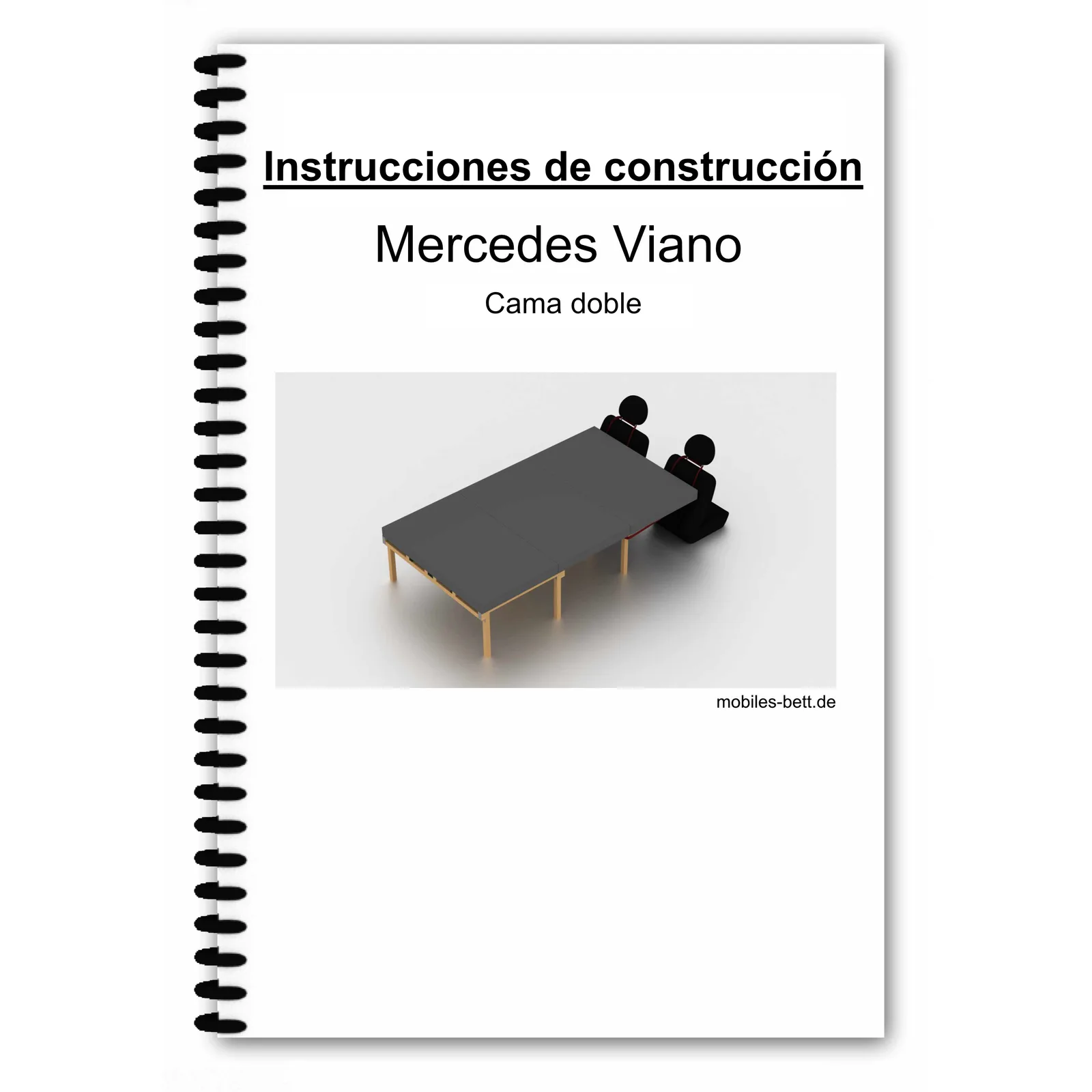 Cover eines Montageanleitungs-Handbuches für Mercedes Viano Doppelbett mit Spiralbindung