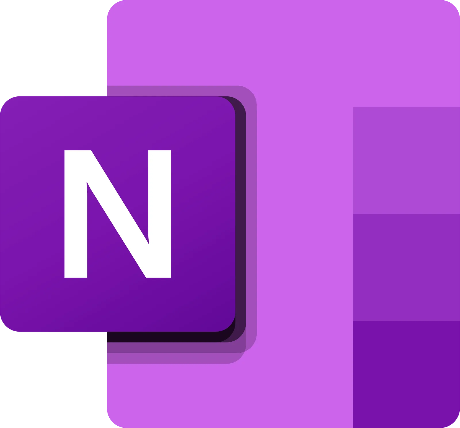 OneNote App-Icon in violett und pink Farbverlauf mit weißem N-Symbol
