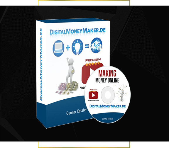 DigitalMoneyMaker.de Premium Kursbox mit DVD und Play-Button, Gunnar Kessler Signatur