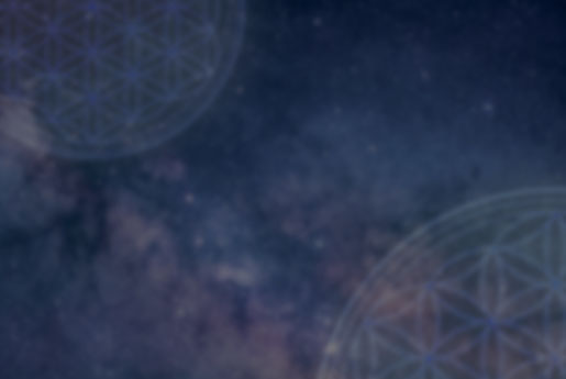 Dunkelblaue Nachtszene mit Sternen und Blumenblüten-Mandala-Mustern