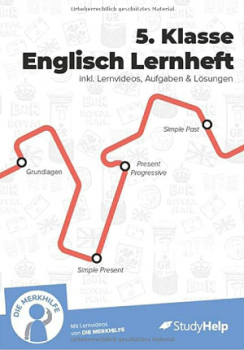 Englisch Lernheft 5. Klasse Cover von StudyHelp mit Lernpfad-Grafik