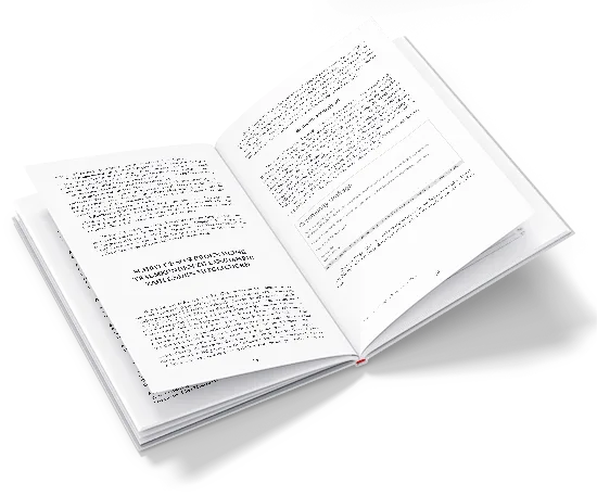 Aufgeschlagenes Buch zeigt Kapitel 2 mit Fließtext auf beiden Seiten