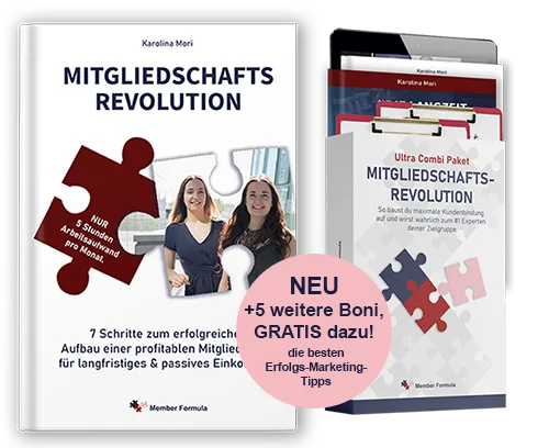 Mitgliedschafts-Revolution Buch und digitales Paket mit Bonusangebot von Karolina Mori
