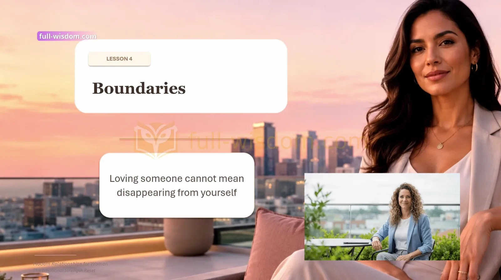 Lektion 4 Boundaries mit Zitat Loving someone cannot mean disappearing from yourself