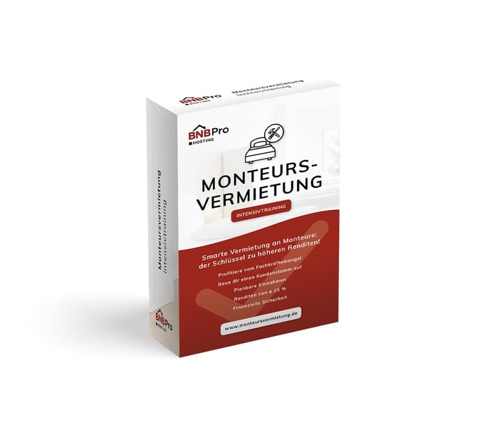 Produktbox Monteursvermietung Intensivtraining von BNB Pro mit rotem Akzent