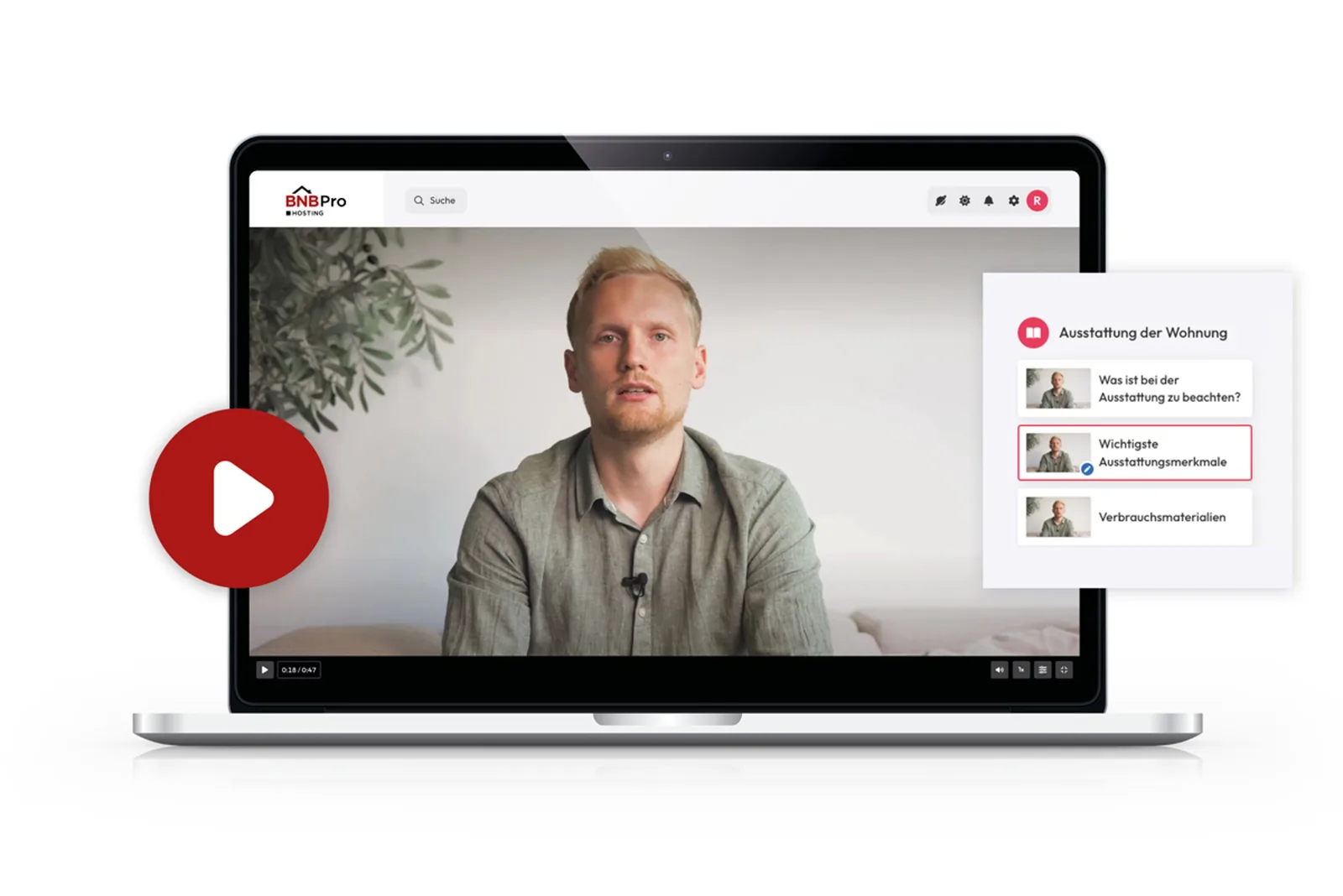 Videokurs Screenshot mit Instructor zum Thema Ausstattung der Wohnung