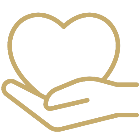 Motherhood Manifestation – Audio-Meditation Kinderwunsch 7 Goldenes Icon mit offener Hand, die ein Herz hält