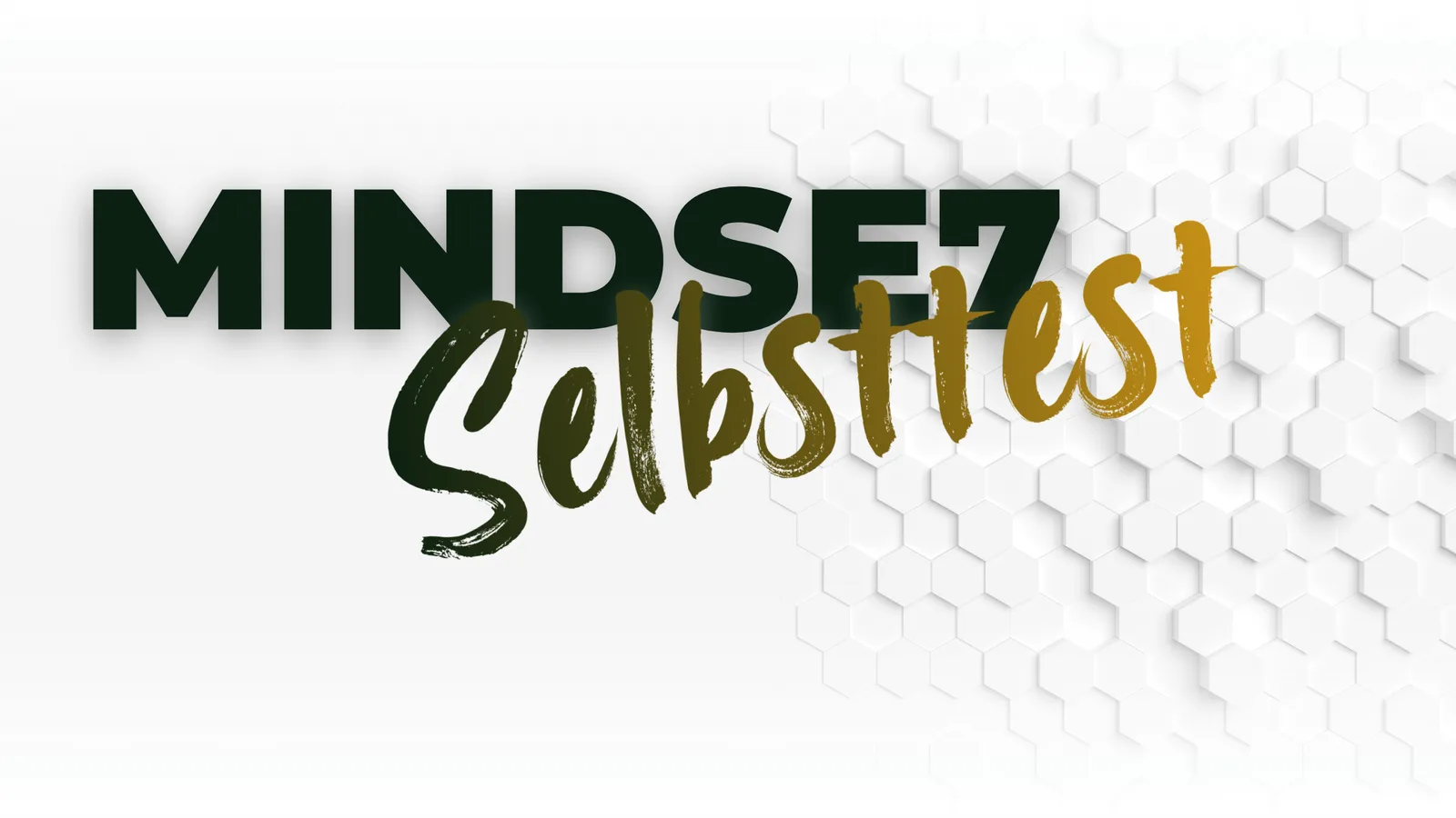 MINDSE7 Selbsttest Logo auf hexagonalem Hintergrund