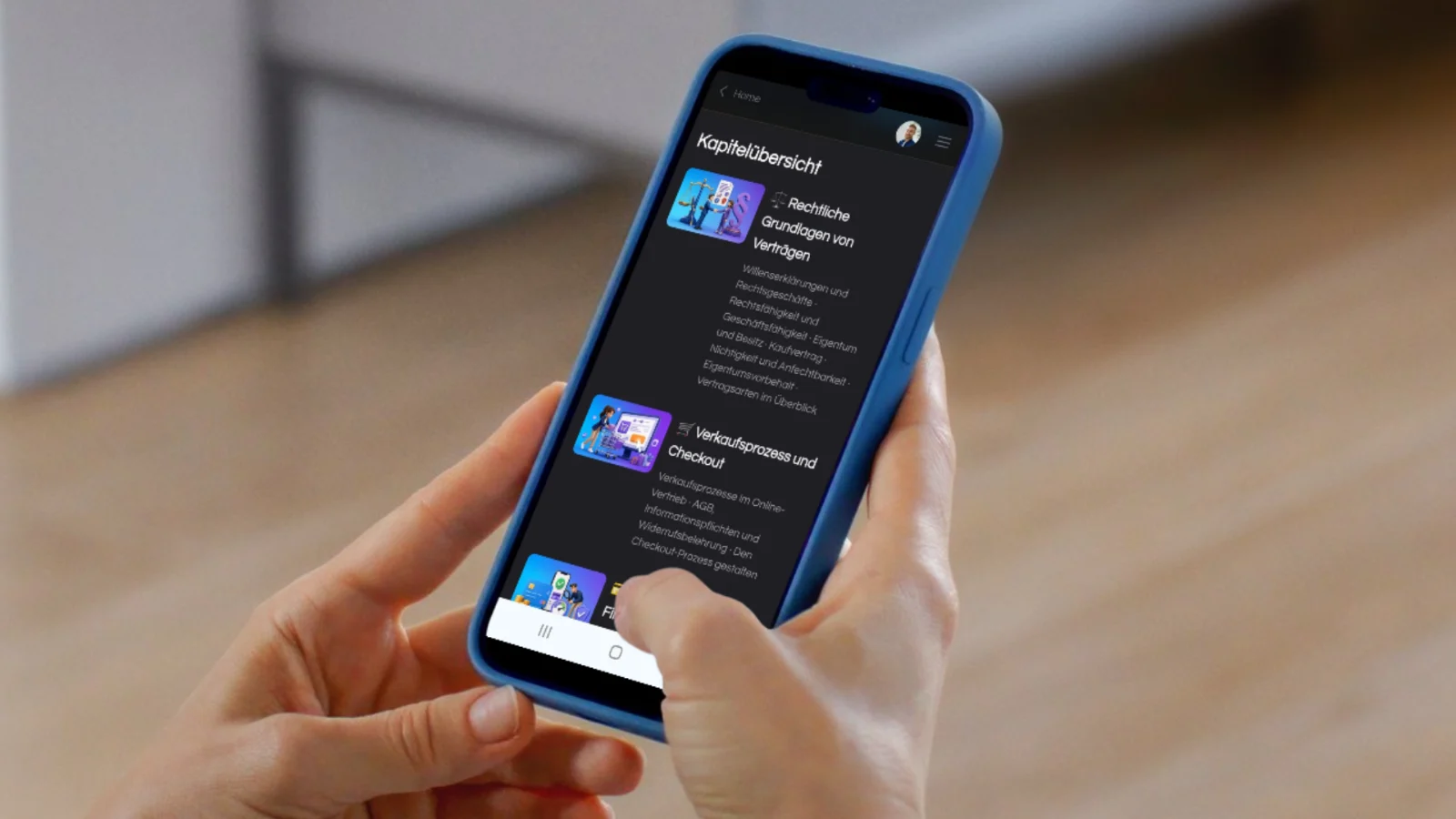 Wissenscheck nach jeder Lektion – direkt am Smartphone