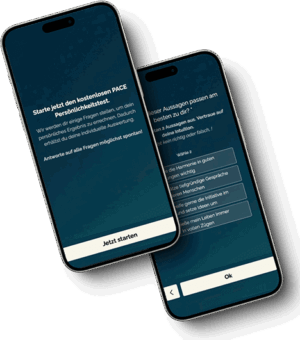 Zwei Smartphone-Mockups mit Typeform-Quiz und Befragungsfunktion in mylandingpage.ai Landingpages