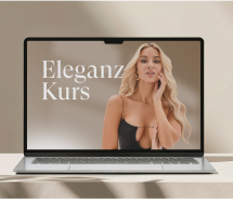 Laptop-Bildschirm mit Kurs-Modul Eleganz-Kurs