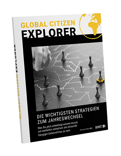 Global Citizen Explorer E-Book Cover Strategien zum Jahreswechsel mit Schachfiguren und strategischem Spielplan
