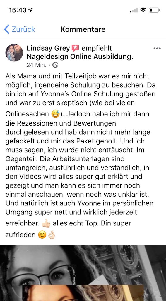 Kundenbewertung Lindsay Grey Nageldesign Online-Ausbildung mit Erfahrungsbericht