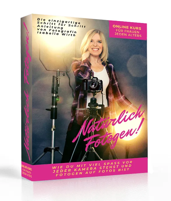 Natürlich fotogen! – Videokurs für Posing vor der Kamera 1 Produktmockup Natürlich Fotogen Videokurs von Isabella Wirth