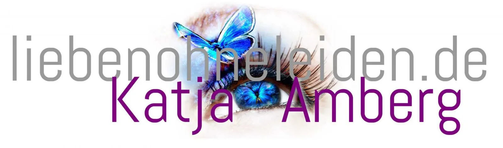 Header liebenohneleiden.de Katja Amberg mit Auge und Schmetterling