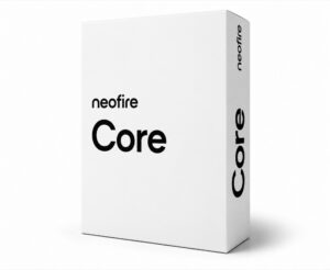 neofire Core Softwarebox weiß mit schwarzem Logo und Schriftzug