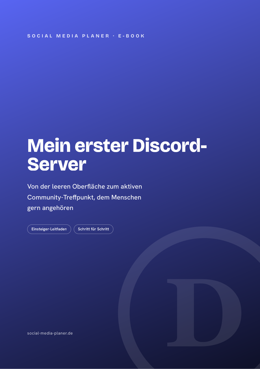 E-Book Cover Mein erster Discord-Server mit Untertitel und Tags für Einsteiger-Leitfaden, Schritt für Schritt