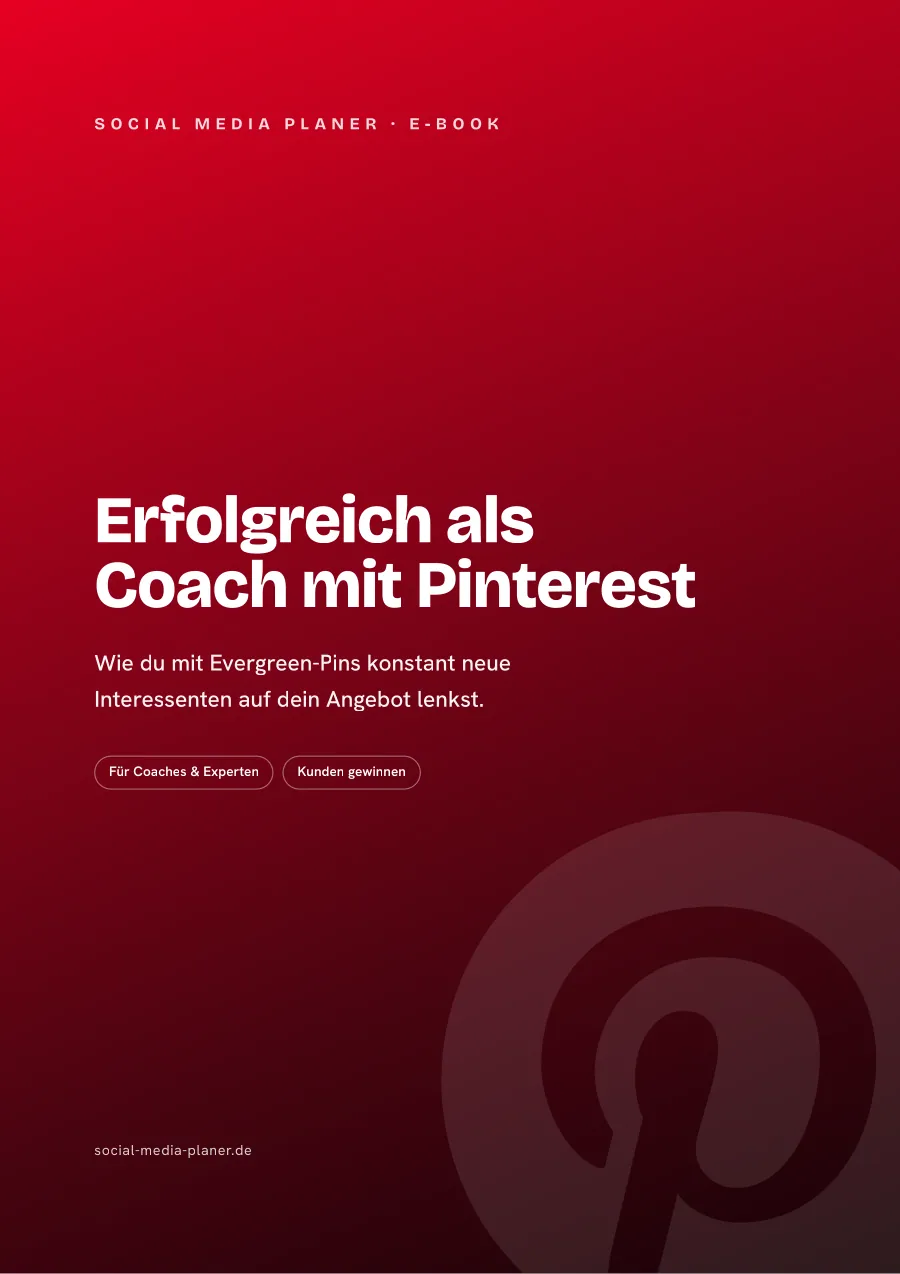 E-Book-Cover Erfolgreich als Coach mit Pinterest, zeigt Evergreen-Pins und Kundengewinnung