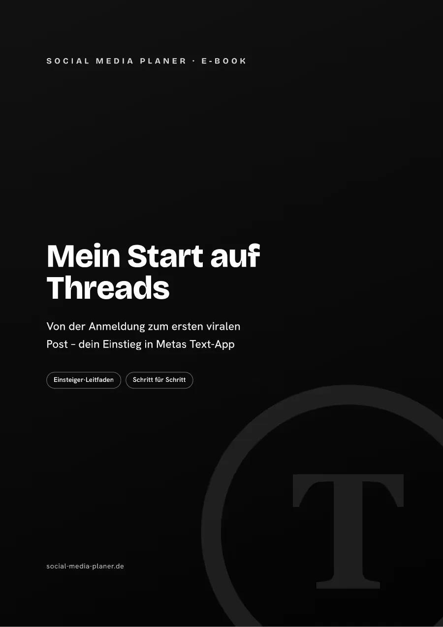 E-Book Seite Mein Start auf Threads mit Anleitung für Anfänger