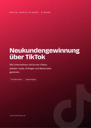 E-Book-Cover Neukundengewinnung über TikTok mit Hauptüberschrift und Beschreibungstext