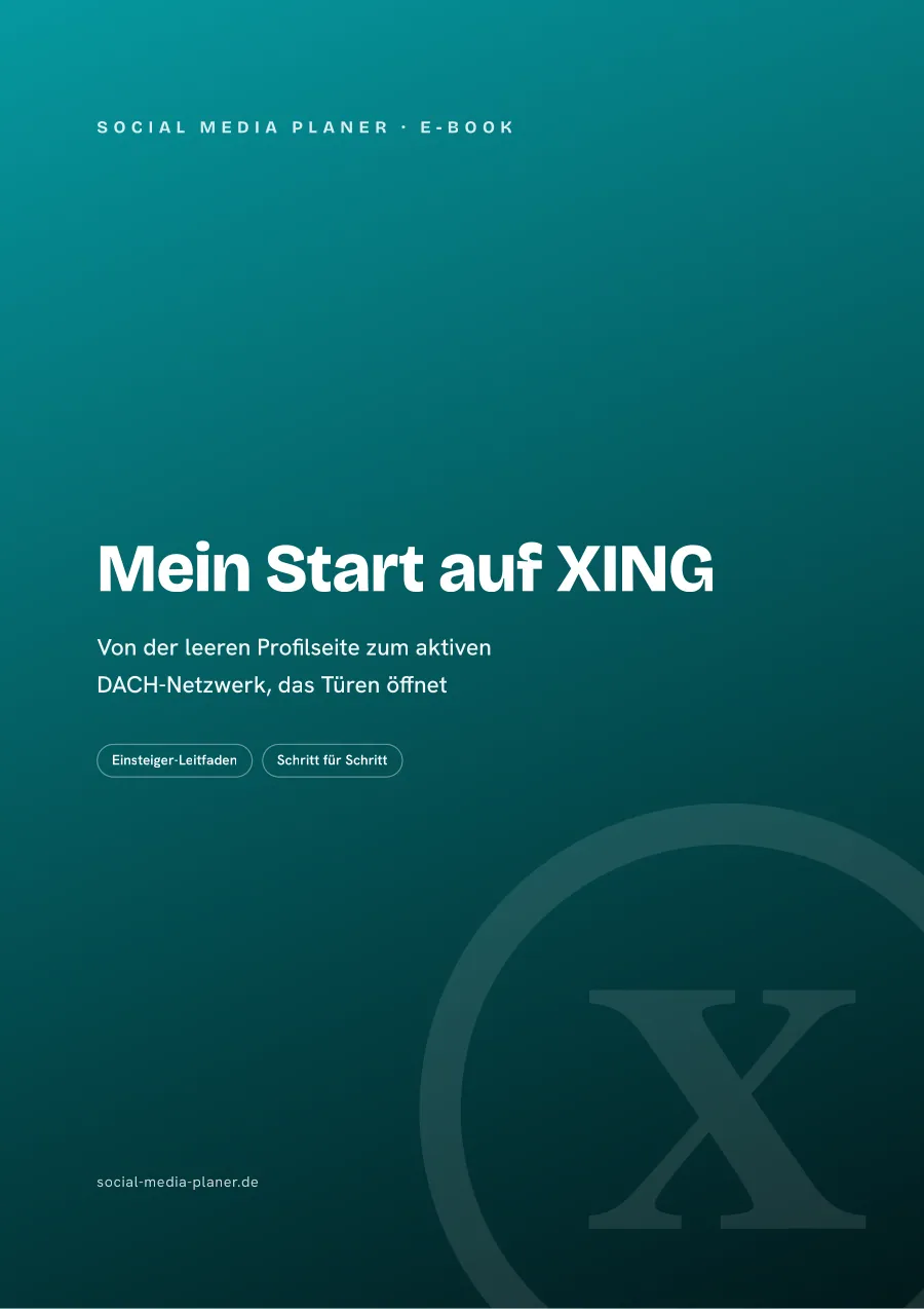 E-Book-Cover Mein Start auf XING mit Untertitel für Anfänger und thematischen Tags