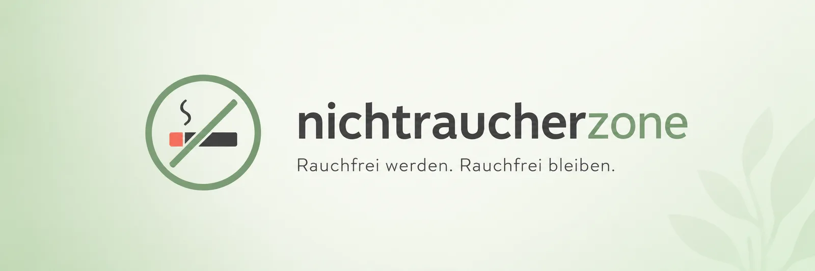 Nichtraucherzone Logo mit Claim Rauchfrei werden Rauchfrei bleiben auf grünem Hintergrund