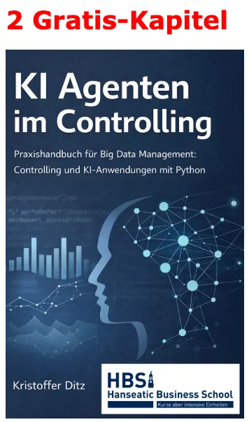 Onboarding – Kurs zur Mitarbeitereinarbeitung von Kristoffer Ditz 4 Buchcover "KI Agenten im Controlling" von Kristoffer Ditz mit Gehirn-Grafik