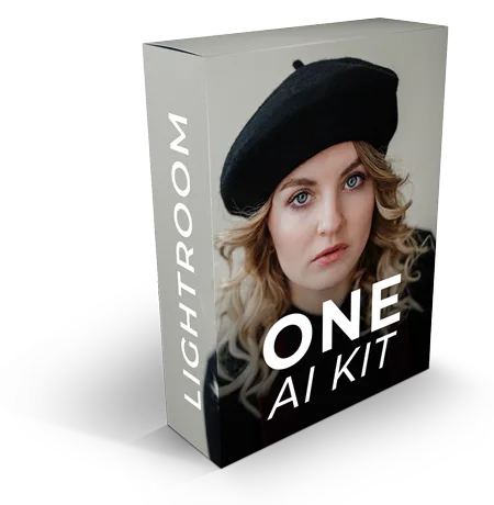 ONE AI Kit Produktbox mit Frauenporträt und weißer Schrift auf schwarzem Hintergrund