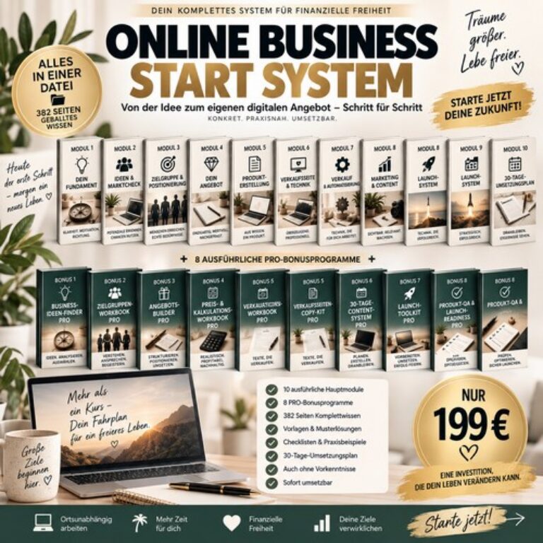 Online Business Start System – Kurs für digitale Produkte