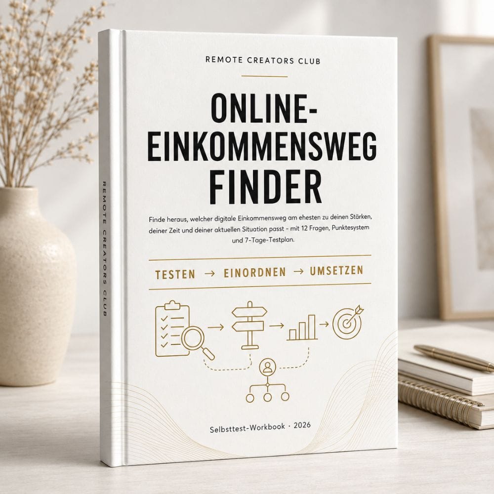 Online-Business Starterplan – Workbook zur Selbstständigkeit 4 Online-Einkommensweg Finder Workbook mit Testplan und Icons