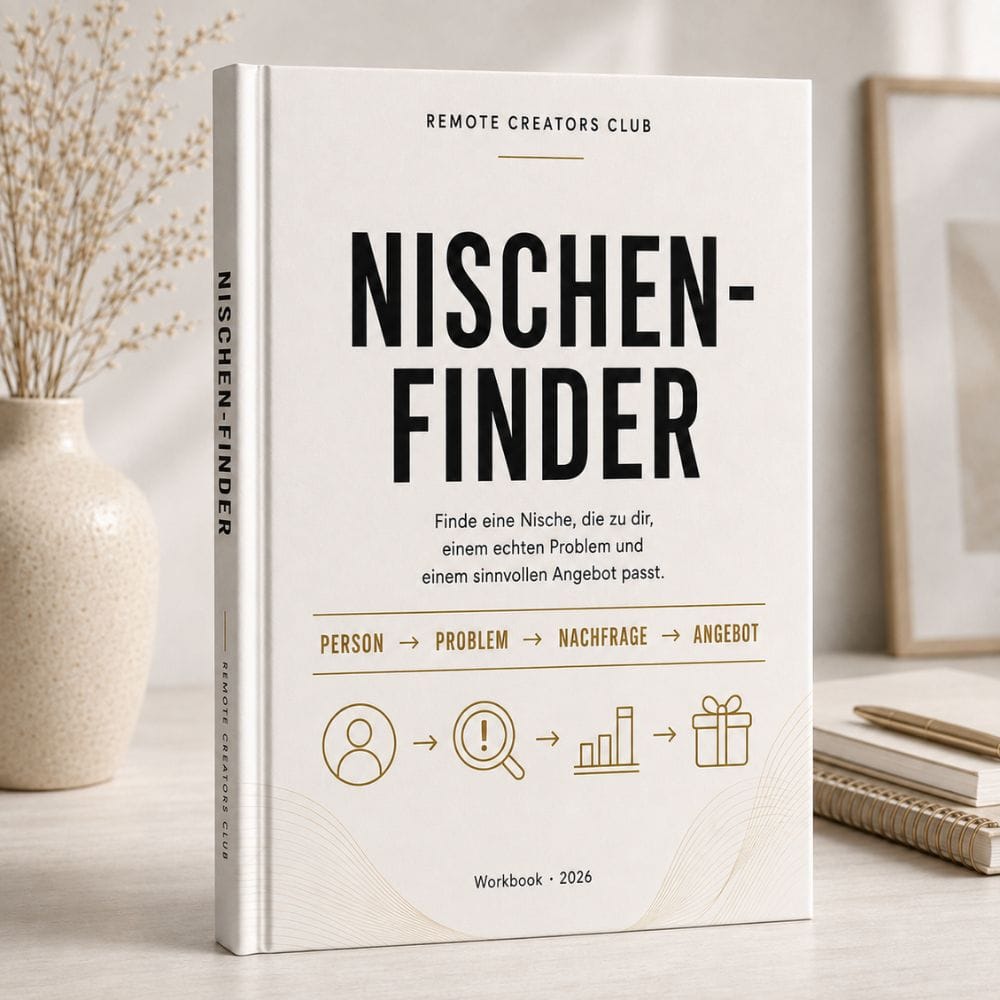Online-Business Starterplan – Workbook zur Selbstständigkeit 6 Nischen-Finder Workbook mit Person-Problem-Nachfrage-Angebot Framework