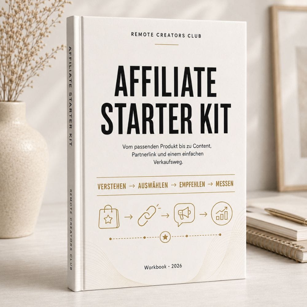 Online-Business Starterplan – Workbook zur Selbstständigkeit 10 Affiliate Starter Kit Workbook mit Verstehen-Auswählen-Empfehlen-Messen