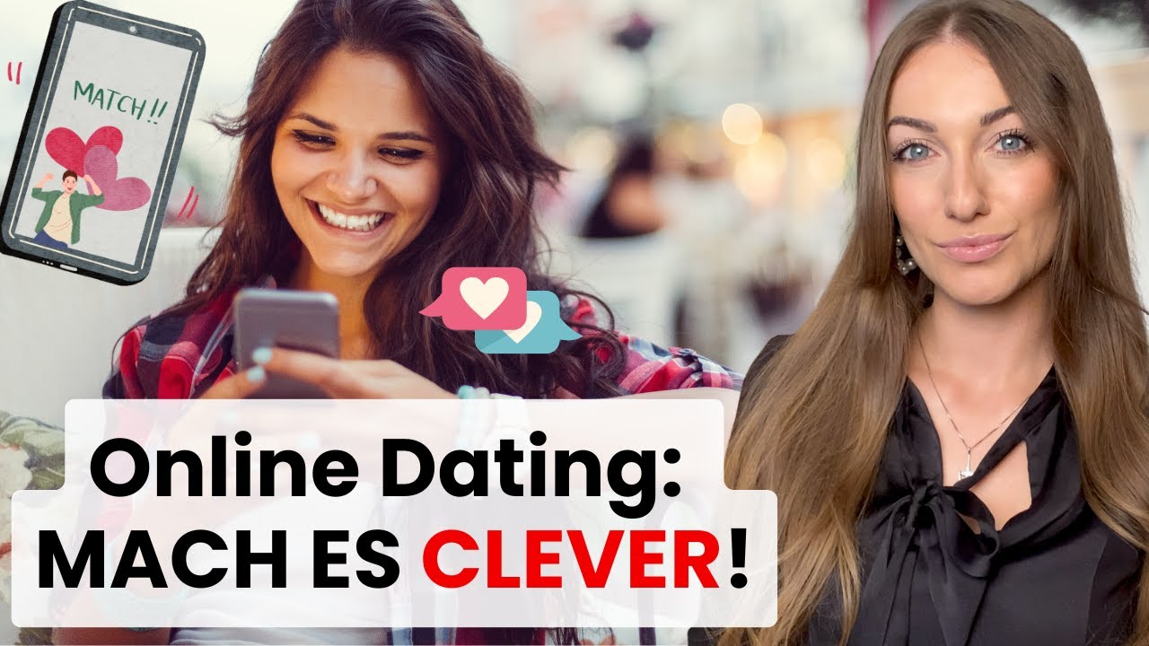 Lola Sparks erklärt Online Dating Tipps mit Frau beim Smartphone und Match-Animation