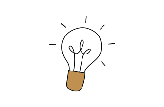 Icon mit leuchtender Glühbirne für Ideenfindung und Angebotsentwicklung