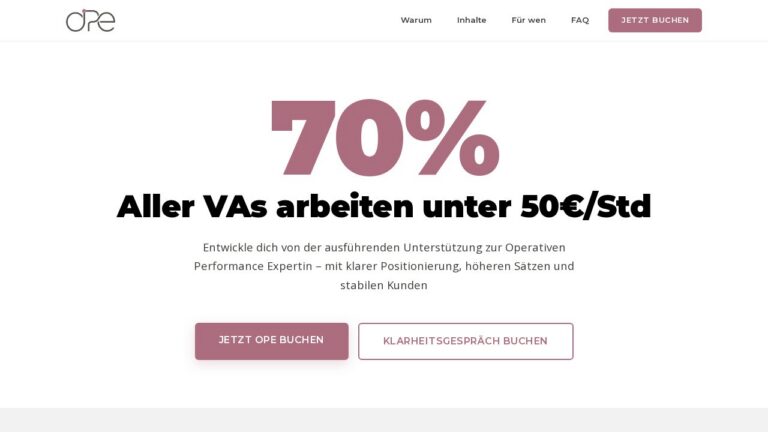 OPE-Ausbildung – Kurs für virtuelle Assistenz von Claudia-Ayda Stahl