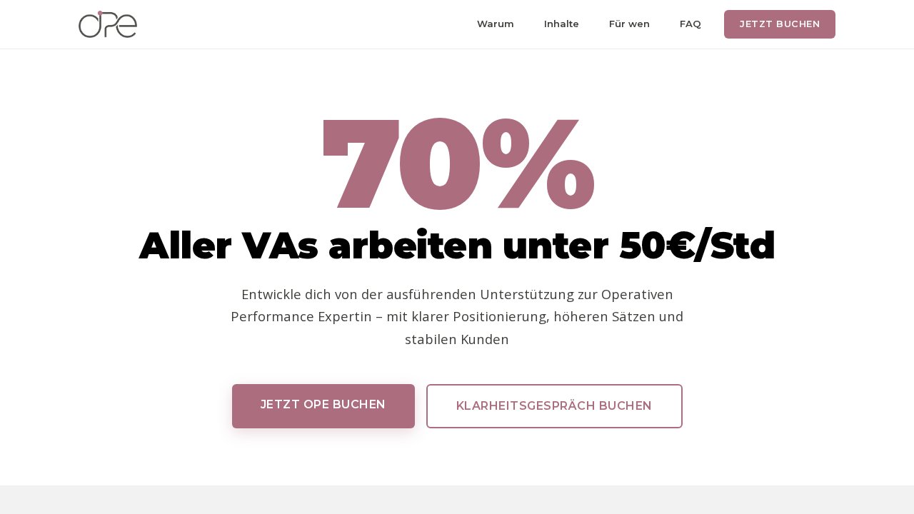 OPE-Ausbildung – Ansicht der Verkaufsseite