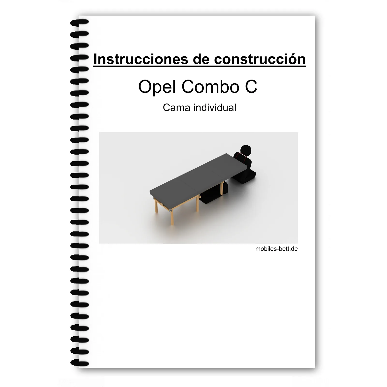 Cover Anleitung Opel Combo C Einzelbett mit Spiralbindung und 3D-Bettdarstellung