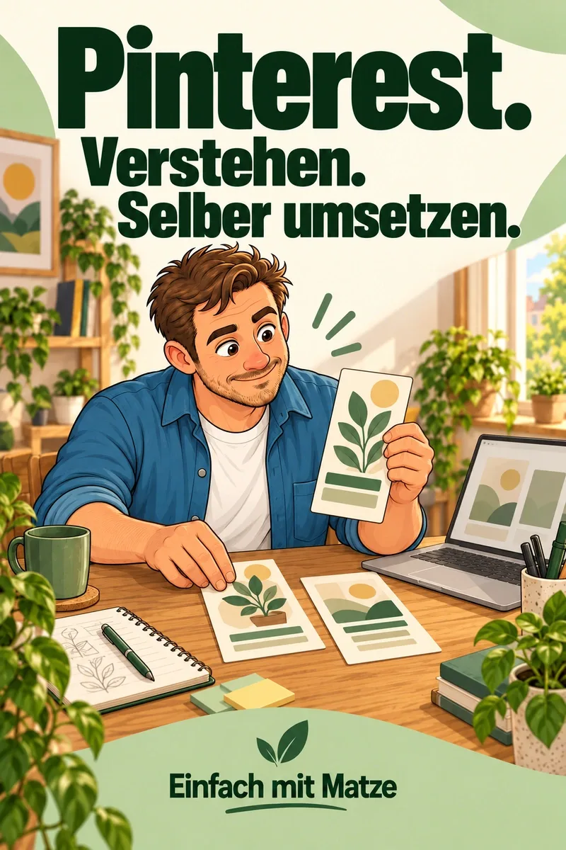 Praxispaket-Cover mit Titel und Matze-Illustration am Schreibtisch