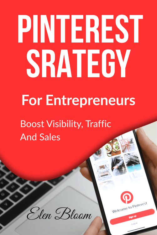 Pinterest Strategy for Entrepreneurs – Traffic-Ratgeber als E-Book 1 E-Book Cover Pinterest Strategy for Entrepreneurs von Slen Bloom – rotes Cover mit Smartphone-Mockup