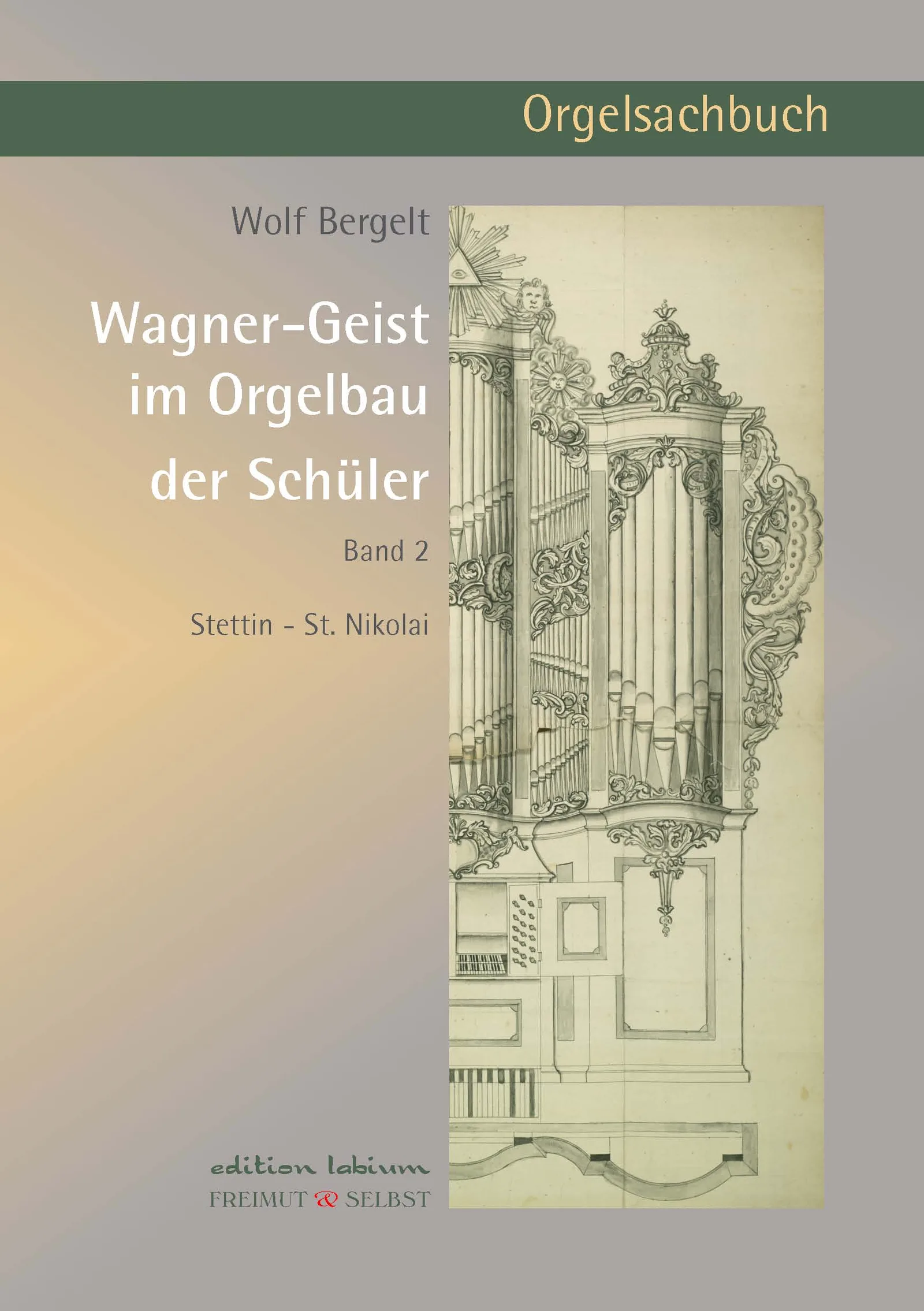 Orgelsachbuch Cover Band 2 mit barocker Orgelzeichnung