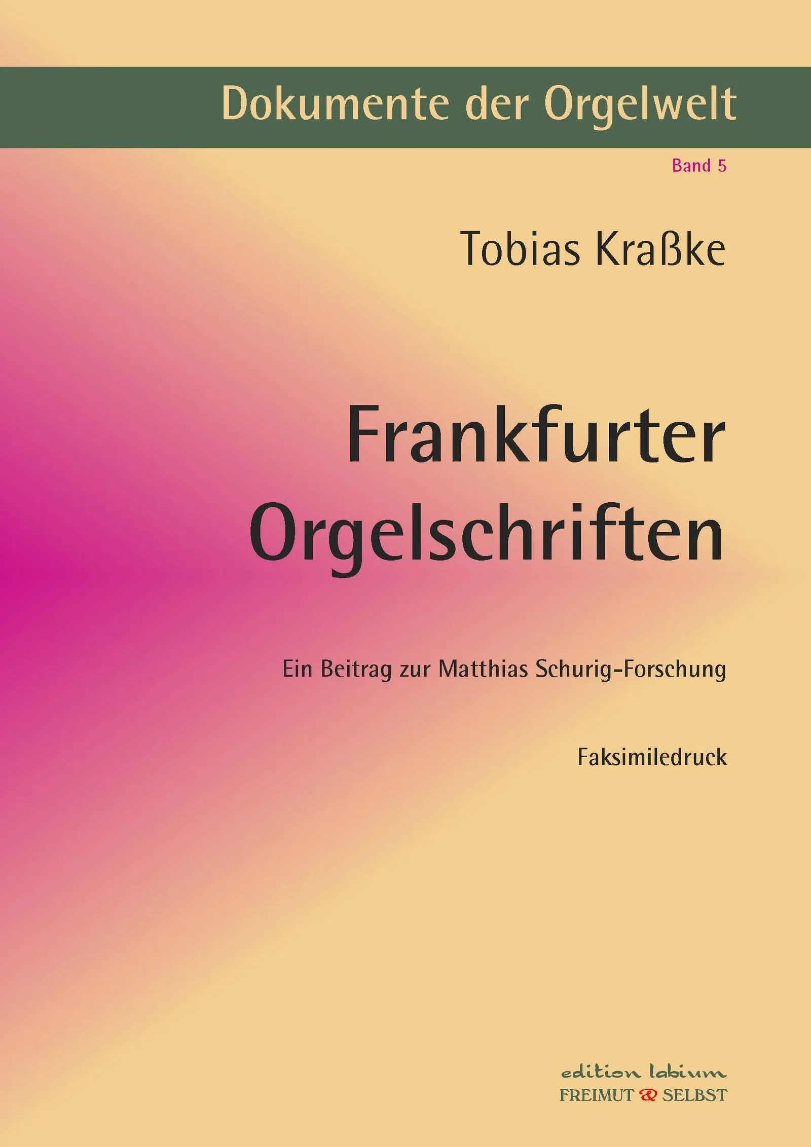 Dokumente der Orgelwelt Band 5 Cover Frankfurter Orgelschriften