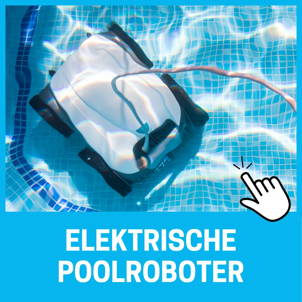 Elektrischer Poolroboter unter Wasser im beleuchteten Becken