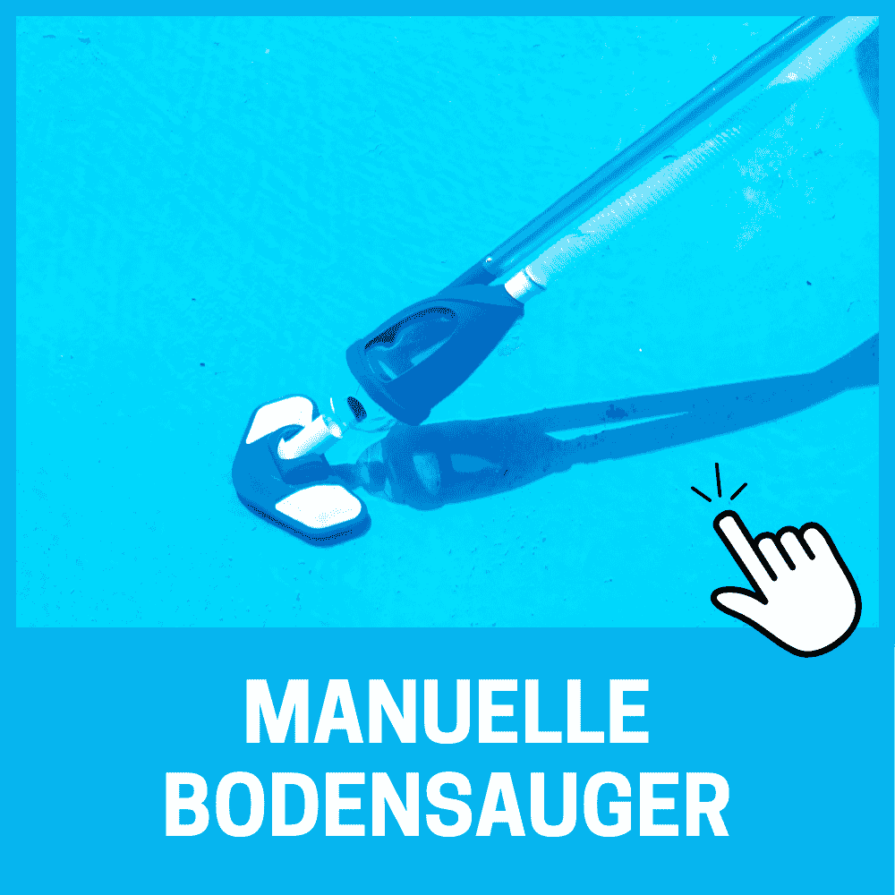 Manueller Bodensauger mit Teleskopstiel und Schlauch im Pool