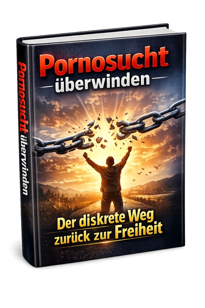 Pornosucht überwinden – Selbsthilfe-E-Book 3 Cover des E-Books Pornosucht überwinden mit Motivationsmotiv Kettendurchbruch und Sonnenaufgang