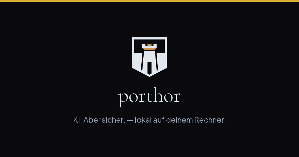 porthor Pro – Software zur Dokumentschwärzung von Stefan Holhut 3 porthor Logo mit Tagline auf schwarzem Hintergrund