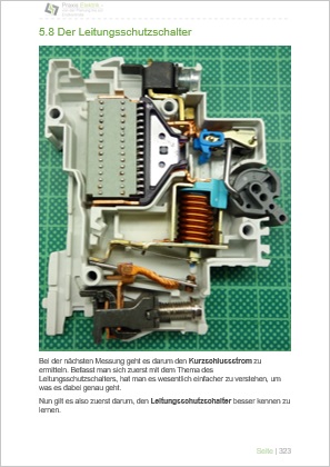 Kapitel 5.1 Leitungsschutzschalter Cover mit Komponenten und Schaltplan