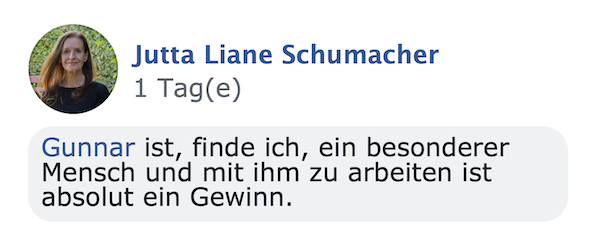 Kundenstimme von Jutta Liane Schumacher vor 1 Tag