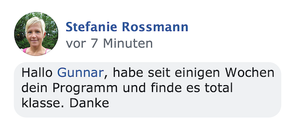 Kundenstimme von Stefanie Rossmann vor 7 Minuten