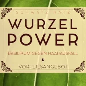 Quadratische Produktabbildung Wurzelpower Basilikum Bundle gegen Haarausfall
